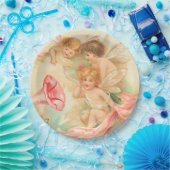 Vintager Valentincupiangel 1 Pappteller (Party)