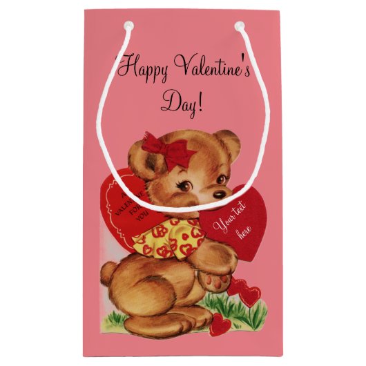 Vintager Valentine-Bär Kleine Geschenktüte (Rückseite)