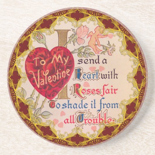 Vintager Valentine Gedicht Untersetzer (Vorne)