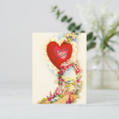 Vintager Valentine-Gruß Feiertagspostkarte (Stehend Vorderseite)