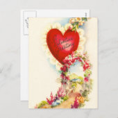 Vintager Valentine-Gruß Feiertagspostkarte (Vorne/Hinten)