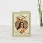 Vintager valentine-Gruß St. Therese Karte (Vorderseite)