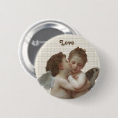 Vintager Valentine küssen zuerst Knopf Button (Vorne & Hinten)