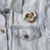 Vintager Valentine küssen zuerst Knopf Button (Beispiel)