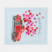 Vintager Valentine-LKW addieren Namen Fleecedecke (Vorderseite (Horizontal))