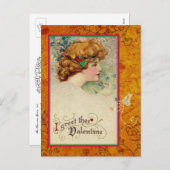 Vintager Valentine Schmucker Feiertagspostkarte (Vorne/Hinten)