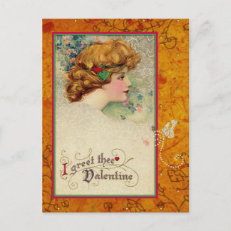 Vintager Valentine Schmucker Feiertagspostkarte