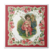 Vintager Valentine-viktorianischer Engel Fliese (Vorderseite)
