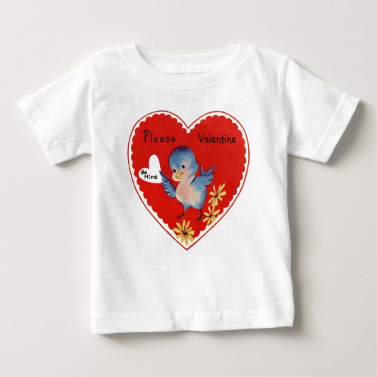 Vintager Valentine-Vogel Baby T-shirt (Vorderseite)
