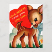 Vintager Valentinhirsch Feiertagspostkarte (Vorderseite)