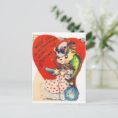 Vintager Valentinkegel Feiertagspostkarte (Stehend Vorderseite)