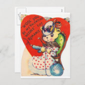 Vintager Valentinkegel Feiertagspostkarte (Vorne/Hinten)