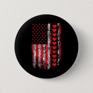 Vintager Valentinstag - Amerikanische Flagge Hörer Button