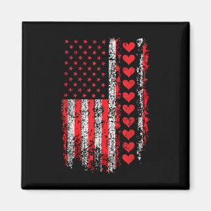 Vintager Valentinstag - Amerikanische Flagge Hörer Magnet