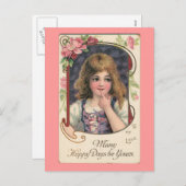 Vintager Valentinstag an meine Liebe Postkarte (Vorne/Hinten)