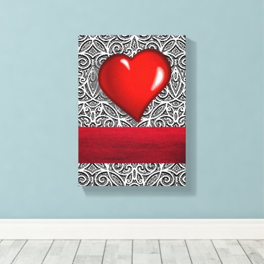 Vintager Valentinstag auf der Leinwand (Insitu (Holzboden))