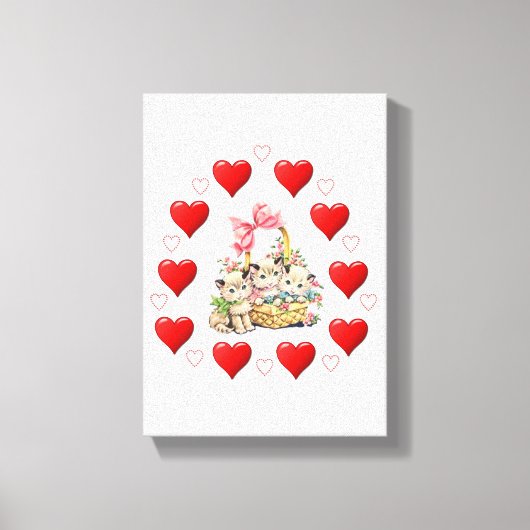 Vintager Valentinstag auf der Leinwand (Vorderseite)