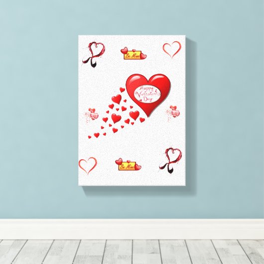 Vintager Valentinstag auf der Leinwand (Insitu (Holzboden))