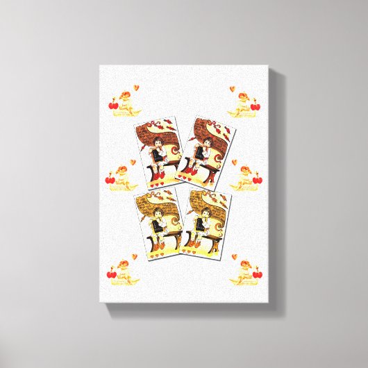 Vintager Valentinstag auf der Leinwand (Vorderseite)