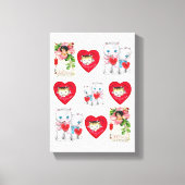 Vintager Valentinstag auf der Leinwand (Vorderseite)