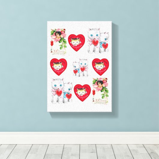 Vintager Valentinstag auf der Leinwand (Insitu (Holzboden))