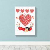 Vintager Valentinstag auf der Leinwand (Insitu (Holzboden))