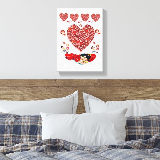 Vintager Valentinstag auf der Leinwand (Insitu (Schlafzimmer))