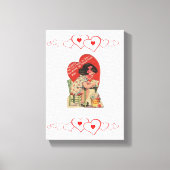 Vintager Valentinstag auf der Leinwand (Vorderseite)