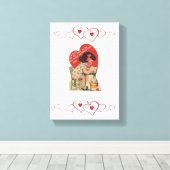 Vintager Valentinstag auf der Leinwand (Insitu (Holzboden))