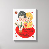 Vintager Valentinstag auf der Leinwand (Vorderseite)