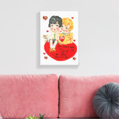 Vintager Valentinstag auf der Leinwand (Insitu (Wohnzimmer))