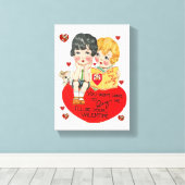 Vintager Valentinstag auf der Leinwand (Insitu (Holzboden))
