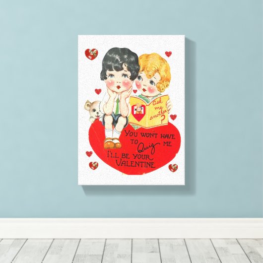 Vintager Valentinstag auf der Leinwand (Insitu (Holzboden))