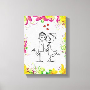 Vintager Valentinstag auf der Leinwand