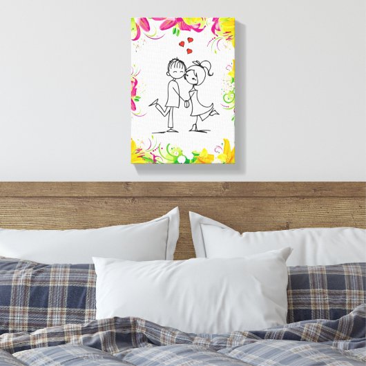Vintager Valentinstag auf der Leinwand (Insitu (Schlafzimmer))