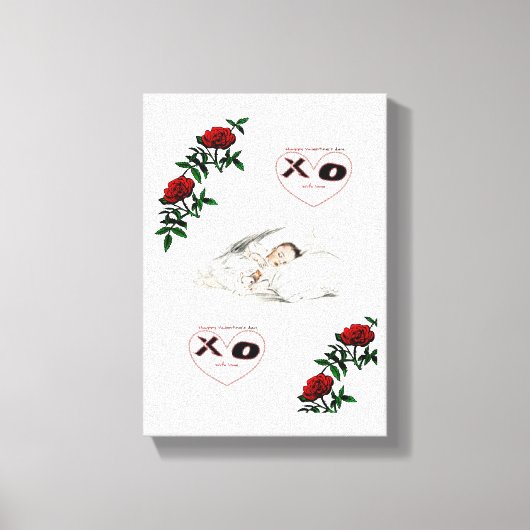 Vintager Valentinstag auf der Leinwand (Vorderseite)