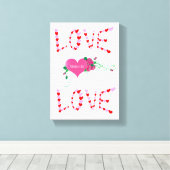 Vintager Valentinstag auf der Leinwand (Insitu (Holzboden))