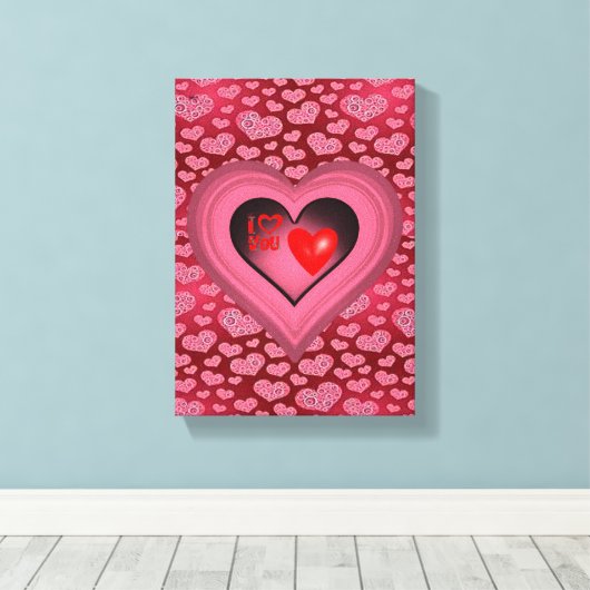 Vintager Valentinstag auf der Leinwand (Insitu (Holzboden))