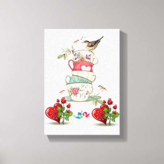 Vintager Valentinstag auf der Leinwand (Vorderseite)