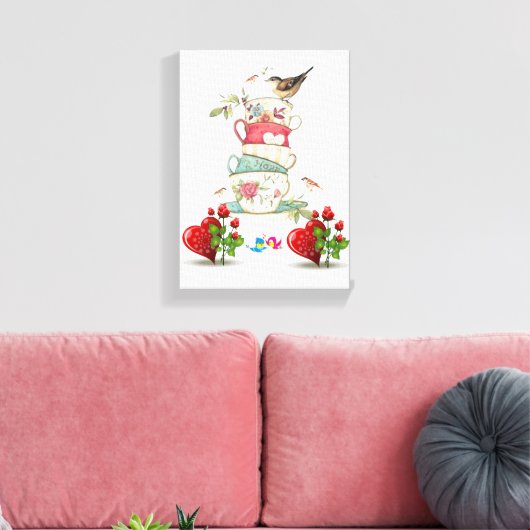 Vintager Valentinstag auf der Leinwand (Insitu (Wohnzimmer))