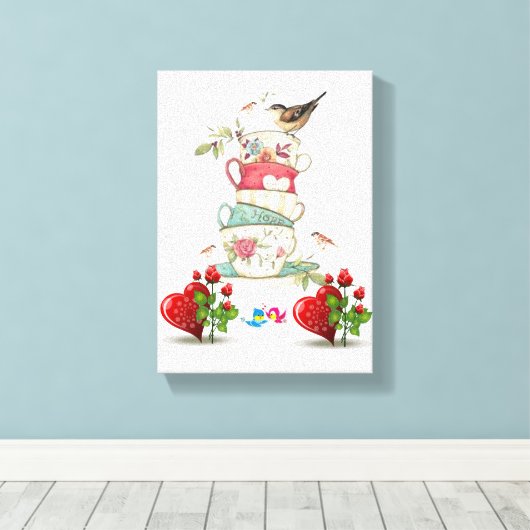 Vintager Valentinstag auf der Leinwand (Insitu (Holzboden))