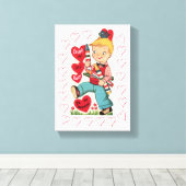 Vintager Valentinstag auf der Leinwand (Insitu (Holzboden))