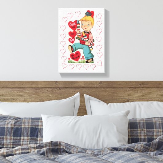 Vintager Valentinstag auf der Leinwand (Insitu (Schlafzimmer))