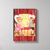 Vintager Valentinstag auf der Leinwand (Vorderseite)