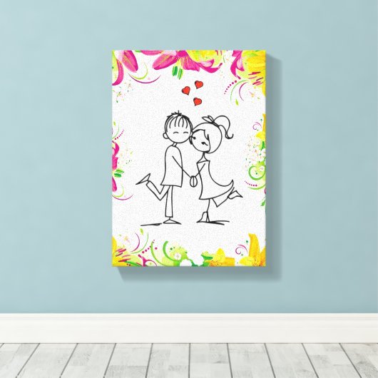 Vintager Valentinstag auf der Leinwand (Insitu (Holzboden))