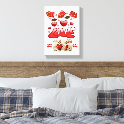 Vintager Valentinstag auf der Leinwand (Insitu (Schlafzimmer))