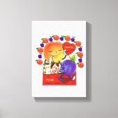 Vintager Valentinstag auf der Leinwand (Vorderseite)