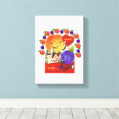 Vintager Valentinstag auf der Leinwand (Insitu (Holzboden))