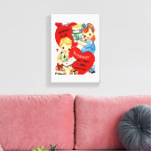Vintager Valentinstag auf der Leinwand (Insitu (Wohnzimmer))