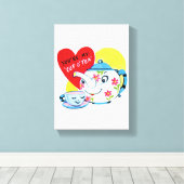 Vintager Valentinstag auf der Leinwand (Insitu (Holzboden))